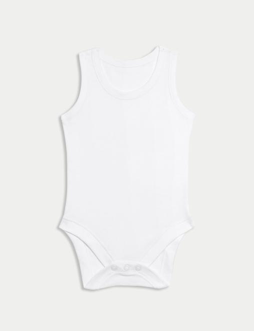 7 Pack Pure Cotton Sleeveless Bodysuits (5lbs-3 Yrs)