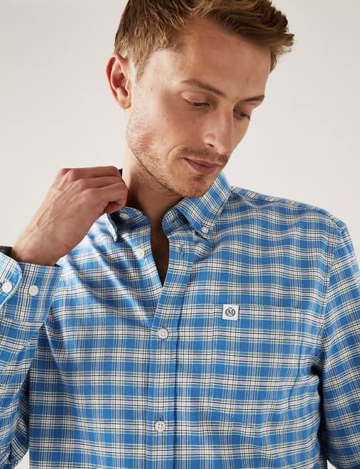 Pure Cotton Gingham Check Oxford Shirt