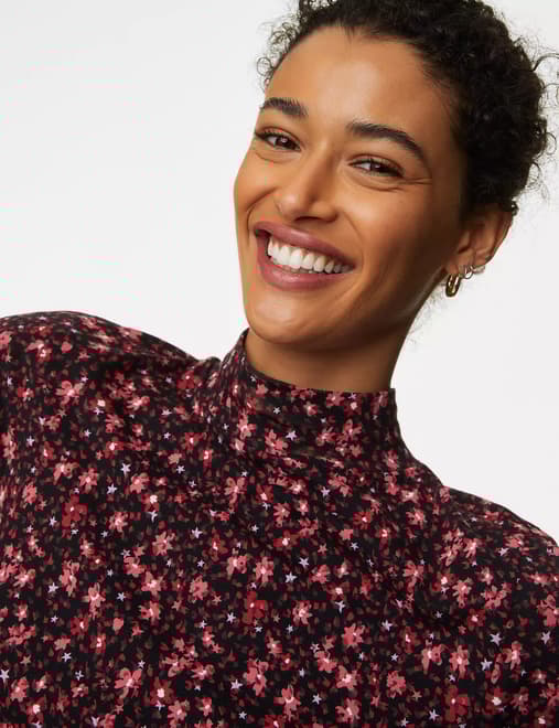 Cotton Rich Printed Slim Fit Top