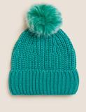 Knitted Faux Fur Pom Hat