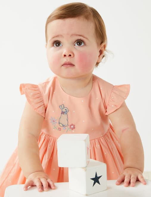 Pure Cotton Peter Rabbit™ Dress (0-3 Yrs)