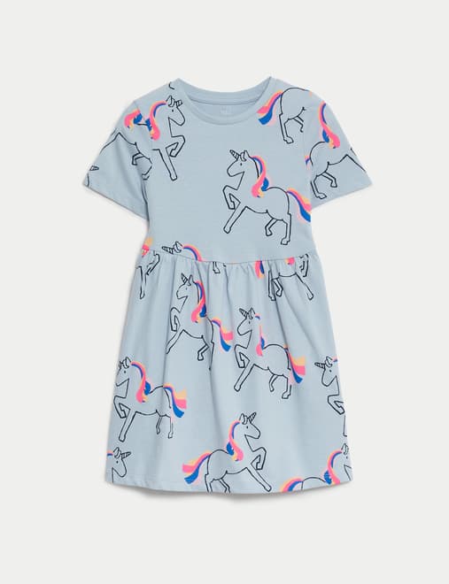 Pure Cotton Unicorn Dress (2-8 Yrs)
