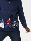 Pure Cotton London Embroidered Jumper (2-8 Yrs)