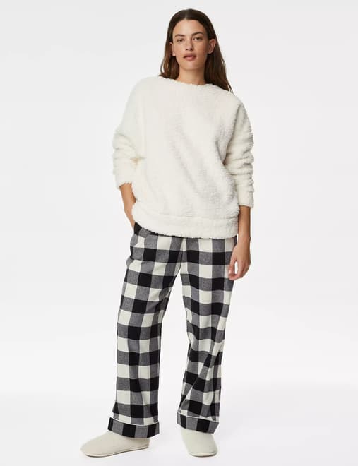 Women's Mono Checked Family Christmas Pyjama Set