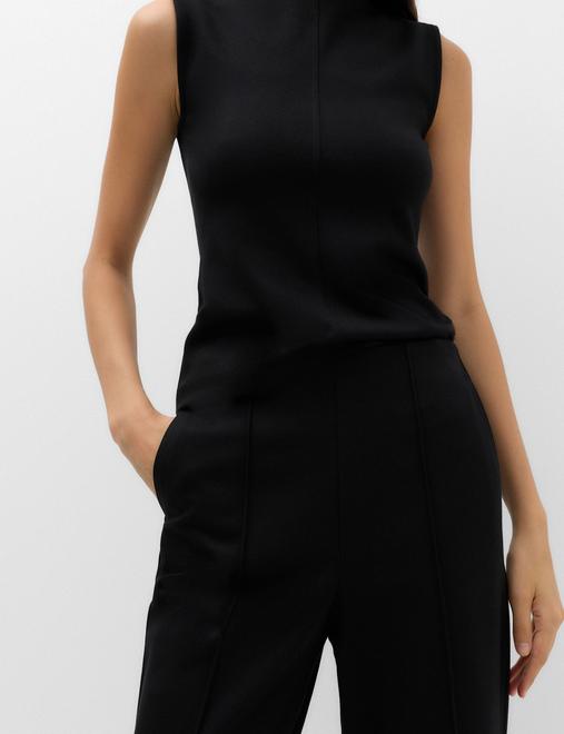 Jersey Twill Straight Leg Trousers