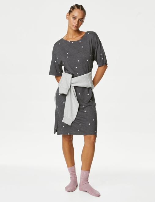 Cotton Modal Star Print Nightdress