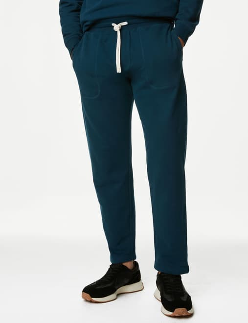 Drawstring Pure Cotton Straight Leg Joggers