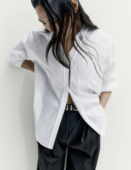 Pure Cotton Oversized Girlfriend Style Longline Shirt