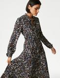 Printed Midi Shirt Dress