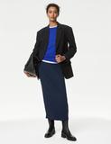 Jersey Ribbed Maxi Pencil Skirt
