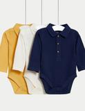 3pk Pure Cotton Bodysuits (6½lbs -3 Yrs)