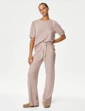 Cosy Waffle Lounge Wide Leg Trousers