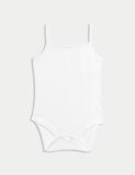 5 Pack Pure Cotton Strappy Bodysuits (6½lbs-3 Yrs)