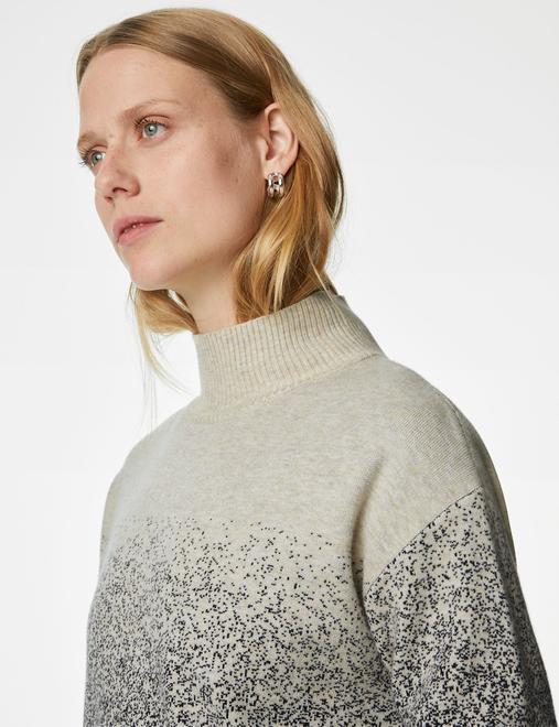 Soft Touch Ombre Funnel Neck Jumper