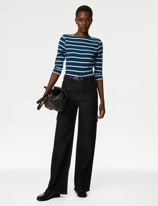 Cotton Rich Striped Slim Fit T-Shirt