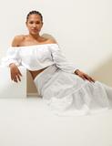 Pure Cotton Broderie Off The Shoulder Top