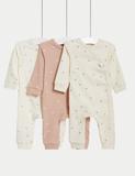 3pk Cotton Rich Spot Sleepsuits (6½lbs-3 Yrs)